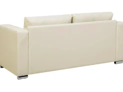 Beliani 3-Istuttava Sohva Nahka Kermanvalkoinen Helsinki Discount