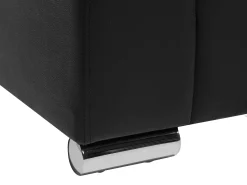 Beliani 3-Istuttava Sohva Nahka Musta Helsinki Fashion