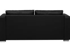 Beliani 3-Istuttava Sohva Nahka Musta Helsinki Fashion