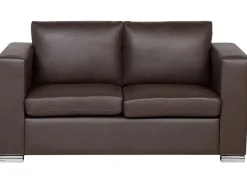 Beliani 2-Istuttava Sohva Nahka Ruskea Helsinki Shop