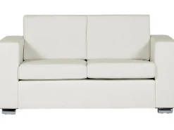 Beliani 2-Istuttava Sohva Nahka Valkoinen Helsinki Flash Sale