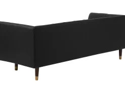 Beliani 3-Istuttava Sohva Nahkainen Musta Byske Fashion