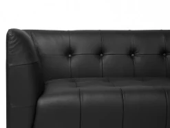 Beliani 3-Istuttava Sohva Nahkainen Musta Byske Fashion