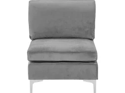 Beliani 3-Istuttava Sohva Sametti Harmaa Evja Fashion