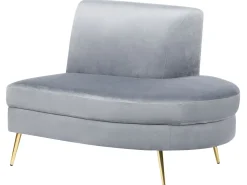 Beliani 4-Istuttava Sohva Sametti Kaareva Vaaleanharmaa Moss Online