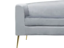 Beliani 4-Istuttava Sohva Sametti Kaareva Vaaleanharmaa Moss Online