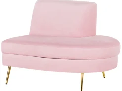 Beliani 4-Istuttava Sohva Sametti Kaareva Vaaleanpunainen Moss Best