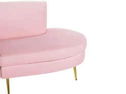 Beliani 4-Istuttava Sohva Sametti Kaareva Vaaleanpunainen Moss Best