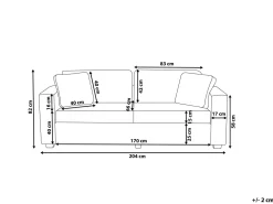 Beliani 3-Istuttava Sohva Sametti Laivastonsininen Falun Shop