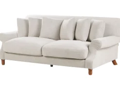 Beliani 3-Istuttava Sohva Sametti Luonnonvalkoinen Eike Store