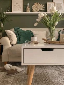 Beliani 3-Istuttava Sohva Sametti Luonnonvalkoinen Eike Store