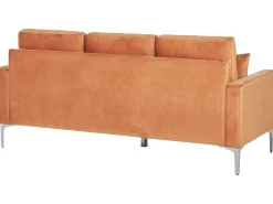 Beliani 3-Istuttava Sohva Sametti Oranssi Gavle Discount