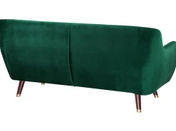 Beliani 3-Istuttava Sohva Sametti Smaragdinvihrea Bodo Discount