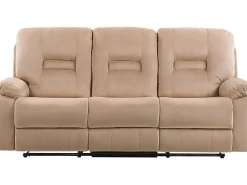 Beliani 3-Istuttava Sohva Sametti Sahkosaadettava Hiekanruskea Bergen Best Sale