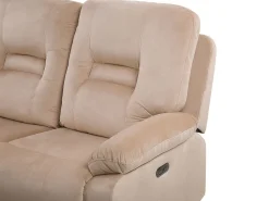 Beliani 3-Istuttava Sohva Sametti Sahkosaadettava Hiekanruskea Bergen Best Sale