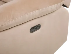 Beliani 3-Istuttava Sohva Sametti Sahkosaadettava Hiekanruskea Bergen Best Sale