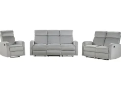 Beliani 2-Istuttava Sohva Sametti Sahkosaadettava Vaaleanharmaa Verdal Outlet