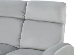 Beliani 2-Istuttava Sohva Sametti Sahkosaadettava Vaaleanharmaa Verdal Outlet