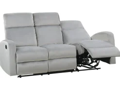 Beliani 3-Istuttava Sohva Sametti Saadettava Vaaleanharmaa Verdal Fashion