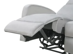 Beliani 3-Istuttava Sohva Sametti Saadettava Vaaleanharmaa Verdal Fashion