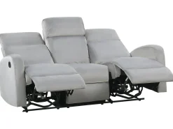 Beliani 3-Istuttava Sohva Sametti Saadettava Vaaleanharmaa Verdal Fashion