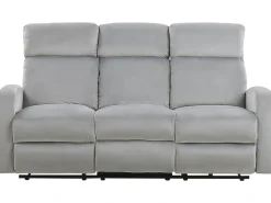 Beliani 3-Istuttava Sohva Sametti Saadettava Vaaleanharmaa Verdal Fashion