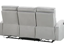 Beliani 3-Istuttava Sohva Sametti Saadettava Vaaleanharmaa Verdal Fashion