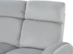 Beliani 3-Istuttava Sohva Sametti Saadettava Vaaleanharmaa Verdal Fashion