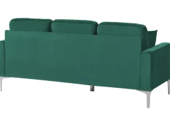 Beliani 3-Istuttava Sohva Sametti Smaragdinvihrea Gavle Cheap
