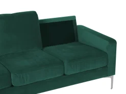 Beliani 3-Istuttava Sohva Sametti Smaragdinvihrea Gavle Cheap
