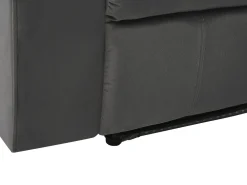 Beliani 3-Istuttava Sohva Sametti Sahkosaadettava Tummanharmaa Bergen Best