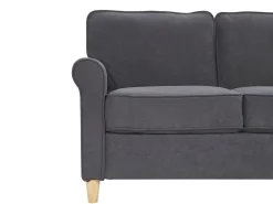 Beliani 3-Istuttava Sohva Sametti Tummanharmaa Ronneby Cheap