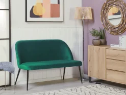 Beliani 2-Istuttava Sohva Sametti Tummanvihrea Osby New