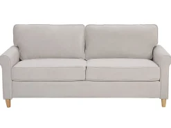 Beliani 3-Istuttava Sohva Sametti Vaalea Beige Ronneby Clearance