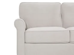 Beliani 3-Istuttava Sohva Sametti Vaalea Beige Ronneby Clearance