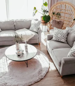 Beliani 3-Istuttava Sohva Sametti Vaalea Beige Ronneby Clearance