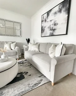 Beliani 3-Istuttava Sohva Sametti Vaalea Beige Ronneby Clearance