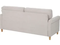 Beliani 3-Istuttava Sohva Sametti Vaalea Beige Ronneby Clearance