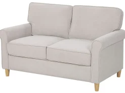 Beliani 2-Istuttava Sohva Sametti Vaalea Beige Ronneby Store