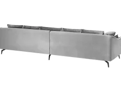 Beliani 4-Istuttava Sohva Sametti Vaaleanharmaa Aure Flash Sale