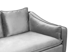 Beliani 4-Istuttava Sohva Sametti Vaaleanharmaa Aure Flash Sale