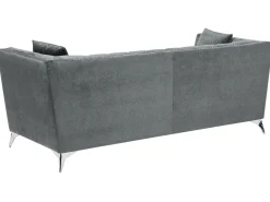 Beliani 3-Istuttava Sohva Samettinen Harmaa Gaula Clearance