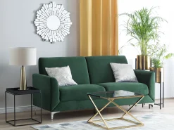 Beliani 3-Istuttava Sohva Samettinen Vihrea Fenes Outlet