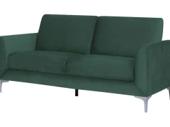 Beliani 3-Istuttava Sohva Samettinen Vihrea Fenes Outlet