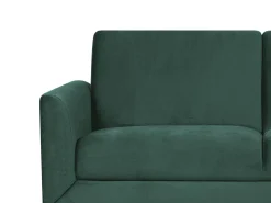 Beliani 3-Istuttava Sohva Samettinen Vihrea Fenes Outlet