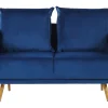 Beliani 2-Istuttava Sohva Samettinen Laivastonsininen Maura New