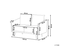 Beliani 2-Istuttava Sohva Samettinen Laivastonsininen Maura New