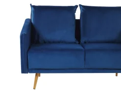 Beliani 2-Istuttava Sohva Samettinen Laivastonsininen Maura New