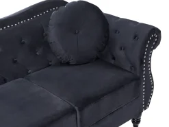 Beliani 3-Istuttava Sohva Samettinen Musta Skien Cheap