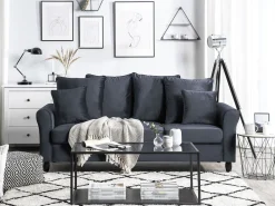 Beliani 3-Istuttava Sohva Samettinen Harmaa Bornholm Best